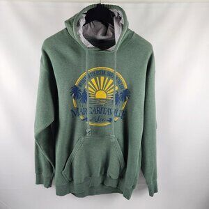 Margaritaville Hoodie Mens Large Green Kangaroo Pouch Logo Sweatshirt NWOT